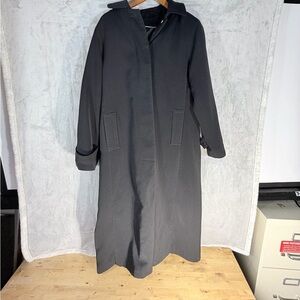 New York Harbor Black Hooded Long Coat Size 14 Thermolite Plus Insulation insert